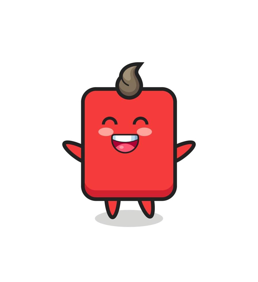 happy baby red card cartoon character vector