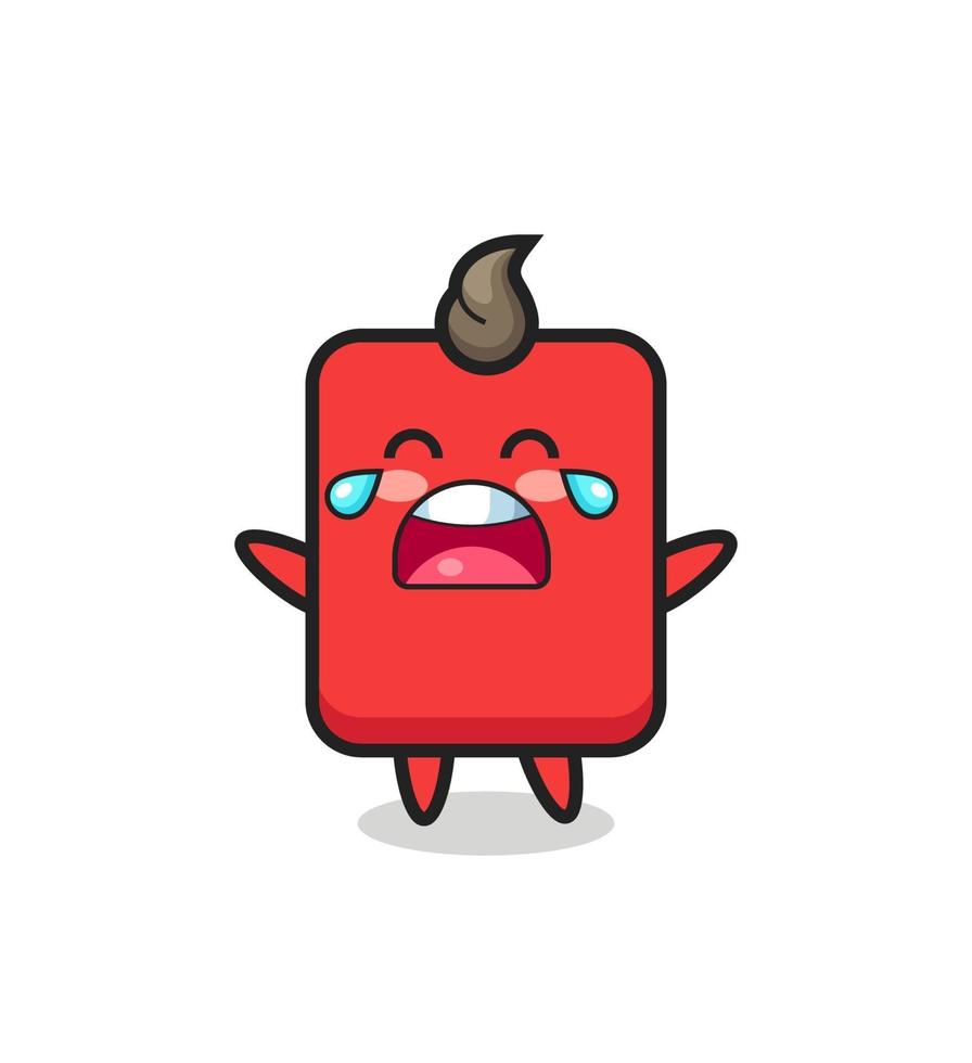 the illustration of crying red card cute baby vector