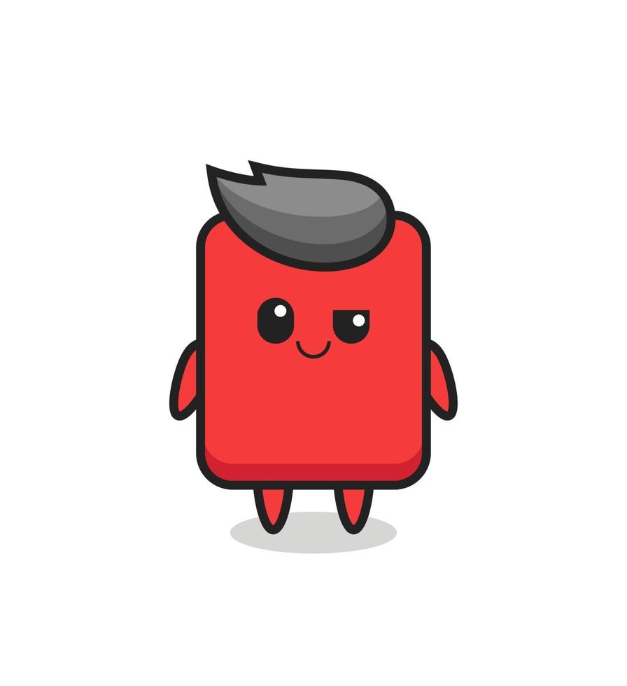 red card cartoon with an arrogant expression vector