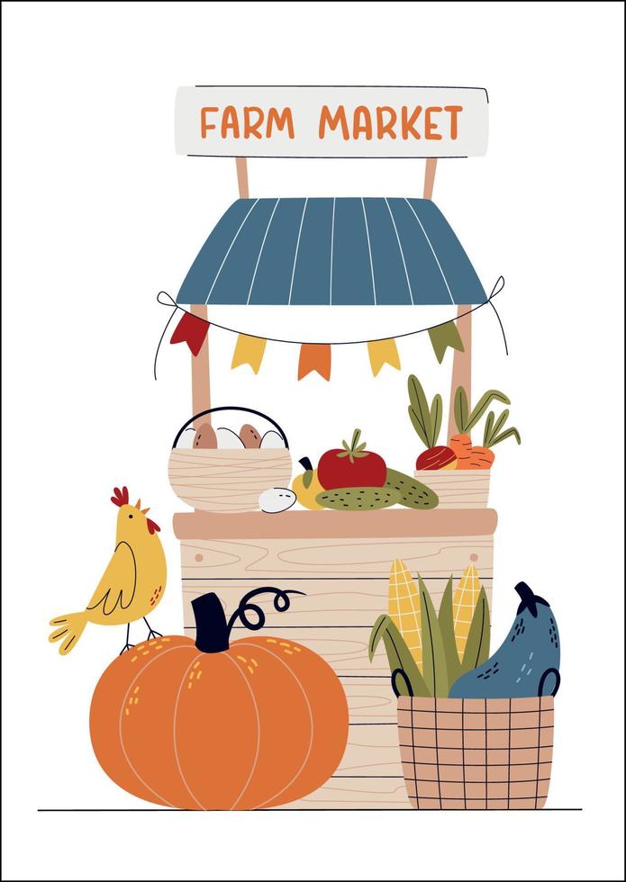 Farm Market or Eat Local concept vector