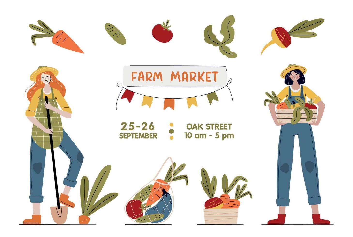 Farm Market banner vector