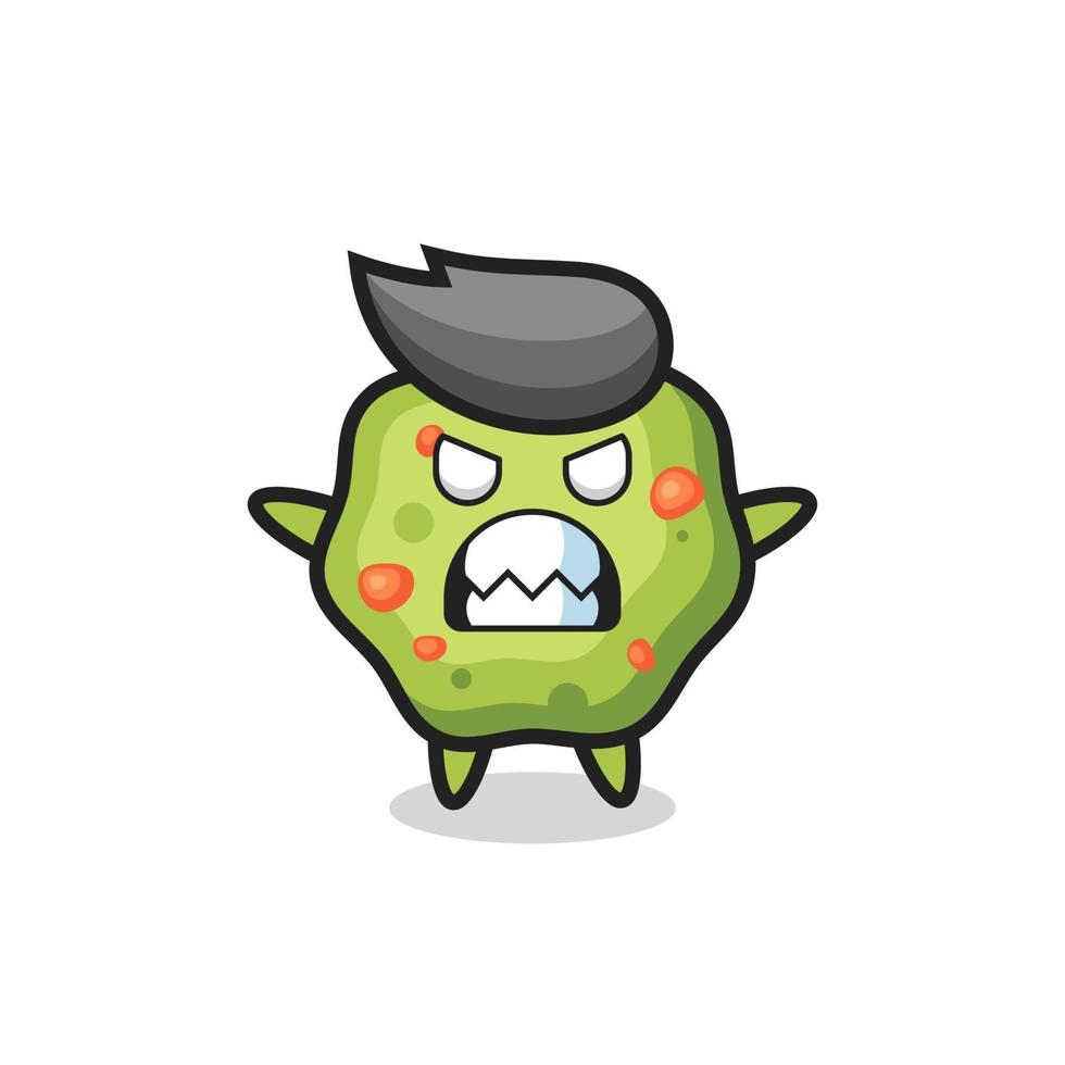 wrathful expression of the puke mascot character vector