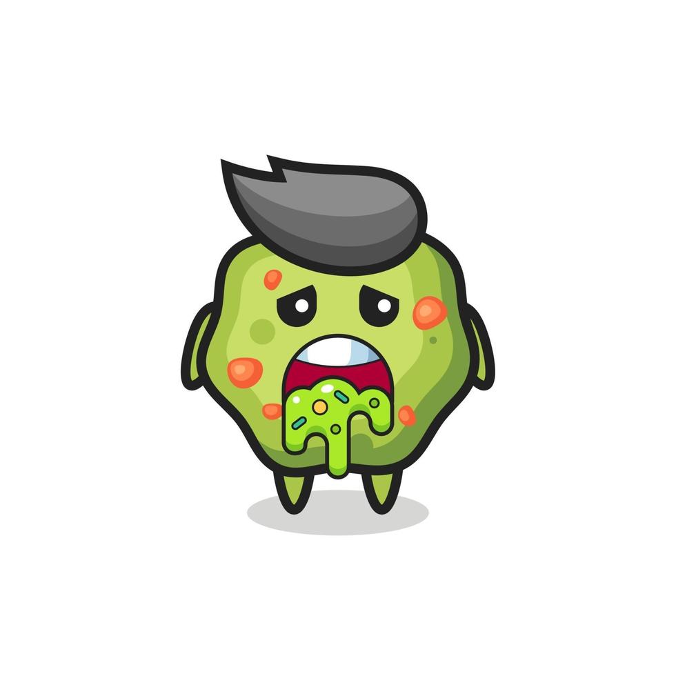 the cute puke character with puke vector