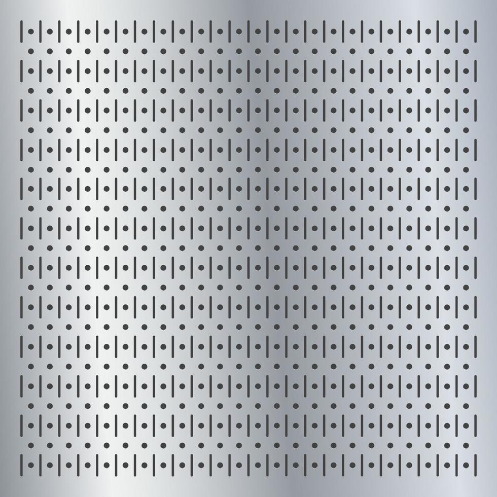 Metallic peg board perforated texture background vector