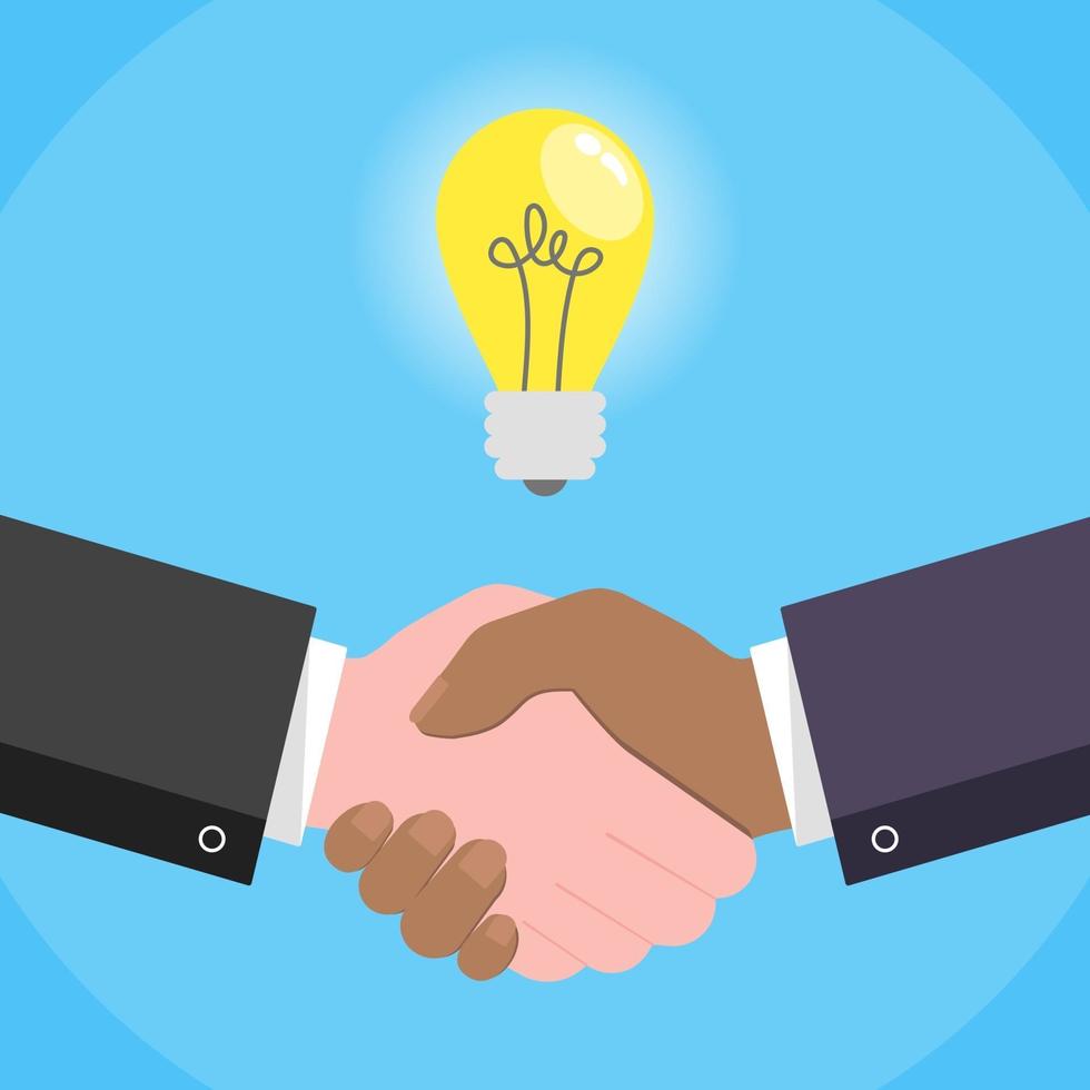 Businessmen shaking hands flat style design vector illustration