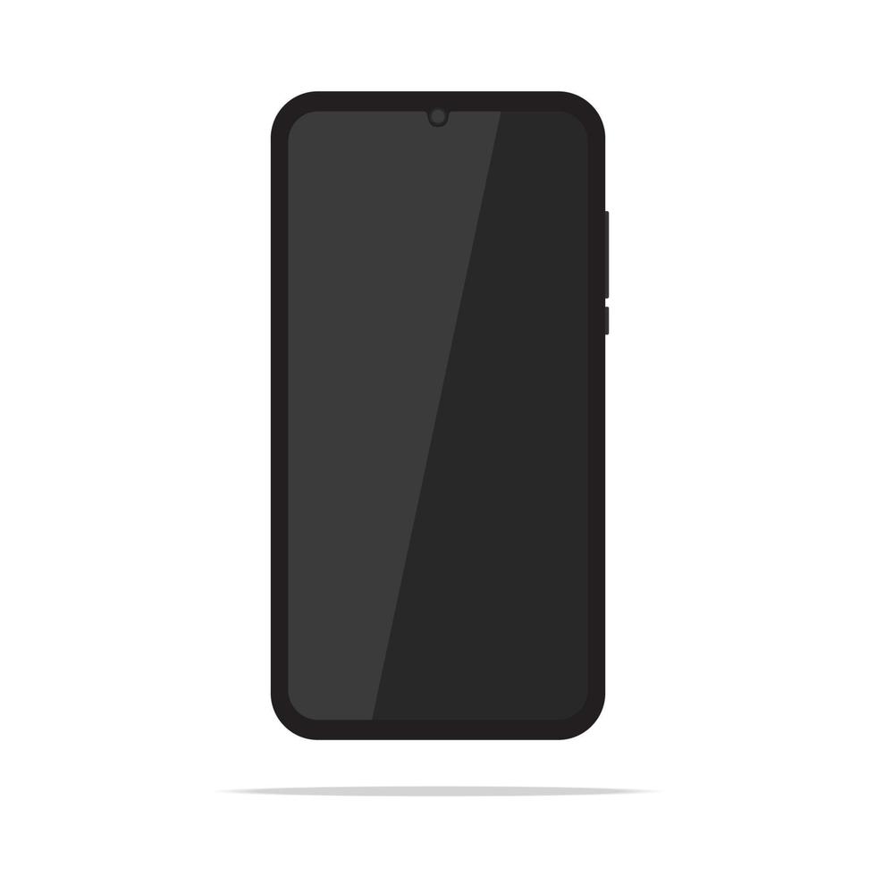 Black mobile cell phone isolated on white background vector