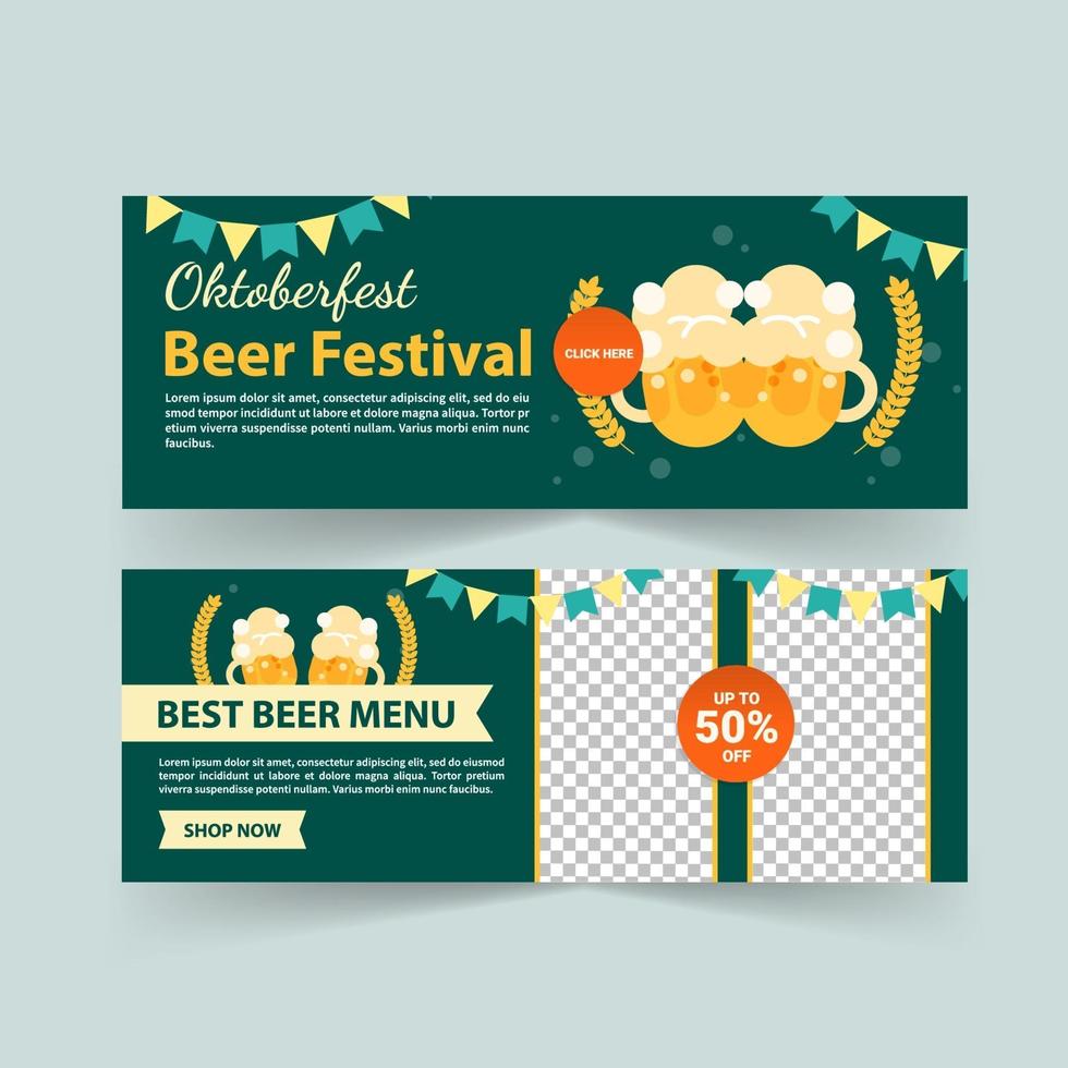 Banner template for oktoberfest. vector