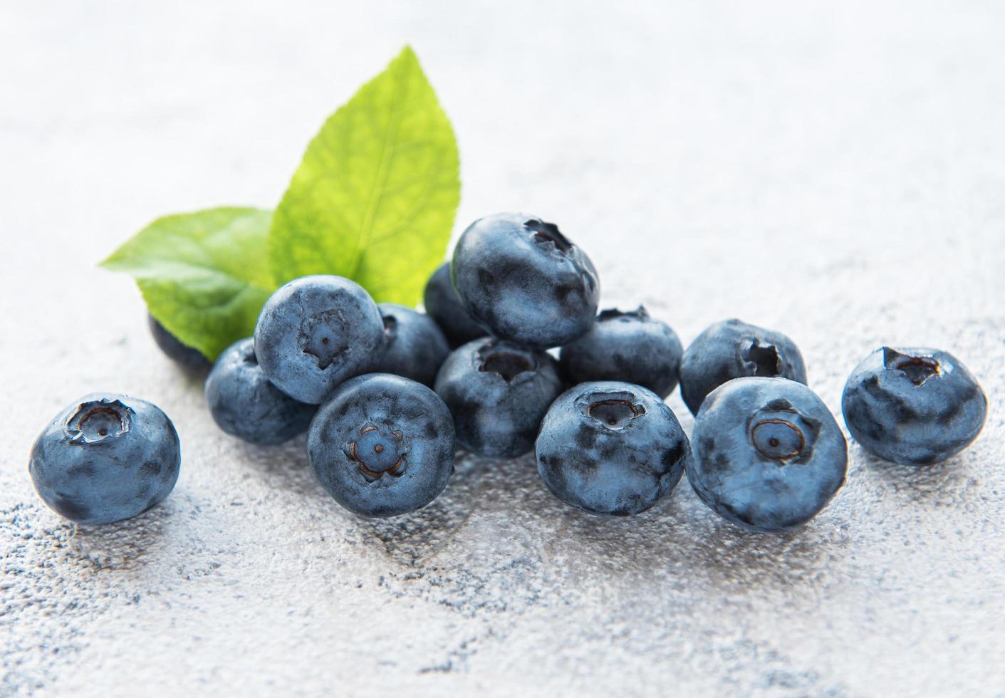 Blueberries on grey concrete background photo