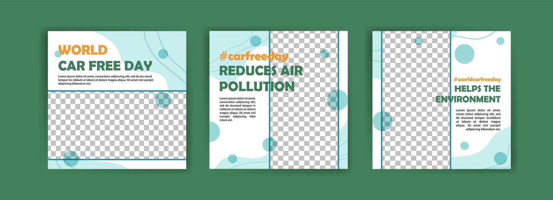 Social media post template for world car free day vector