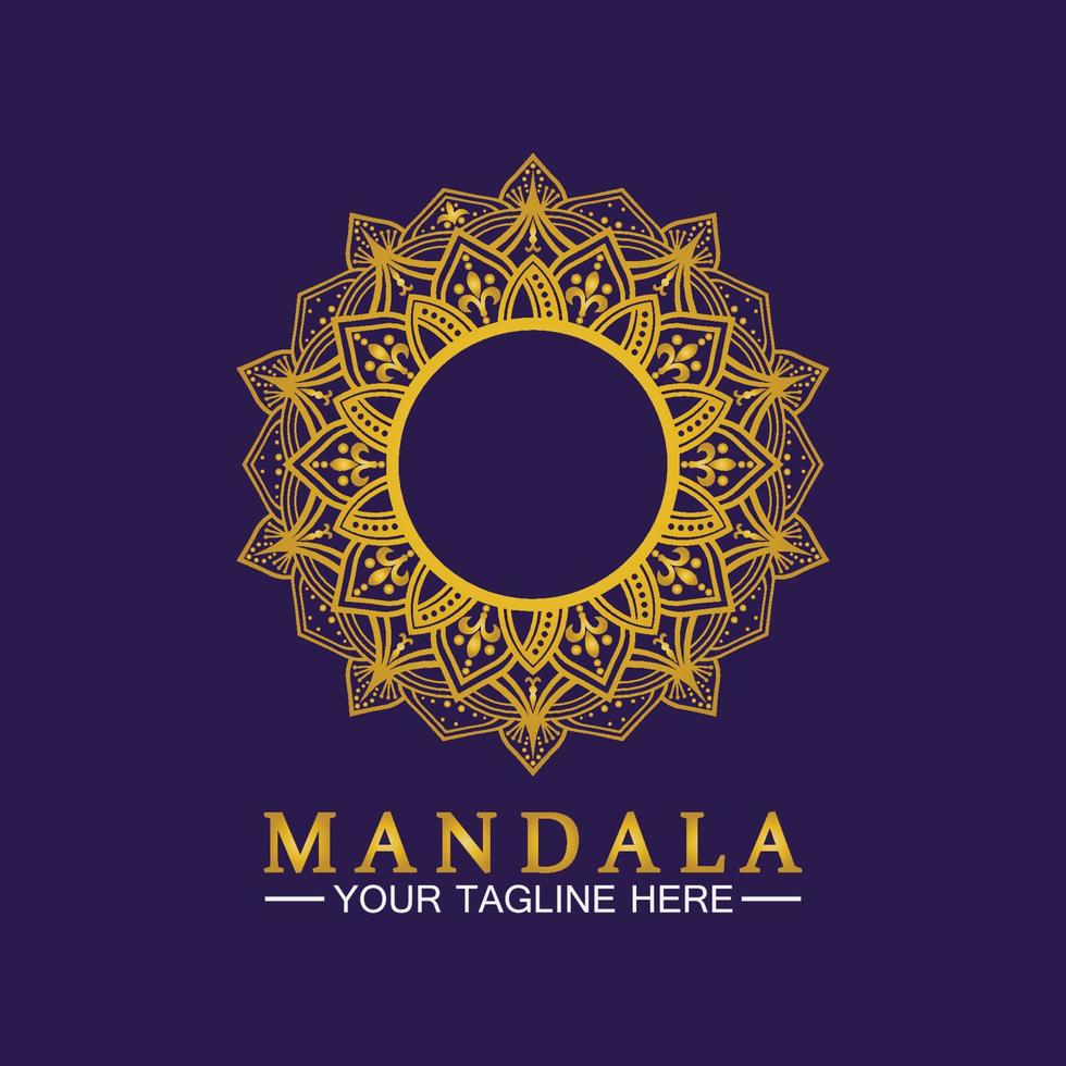 Gold Flower Mandala Vector logo template illustration design