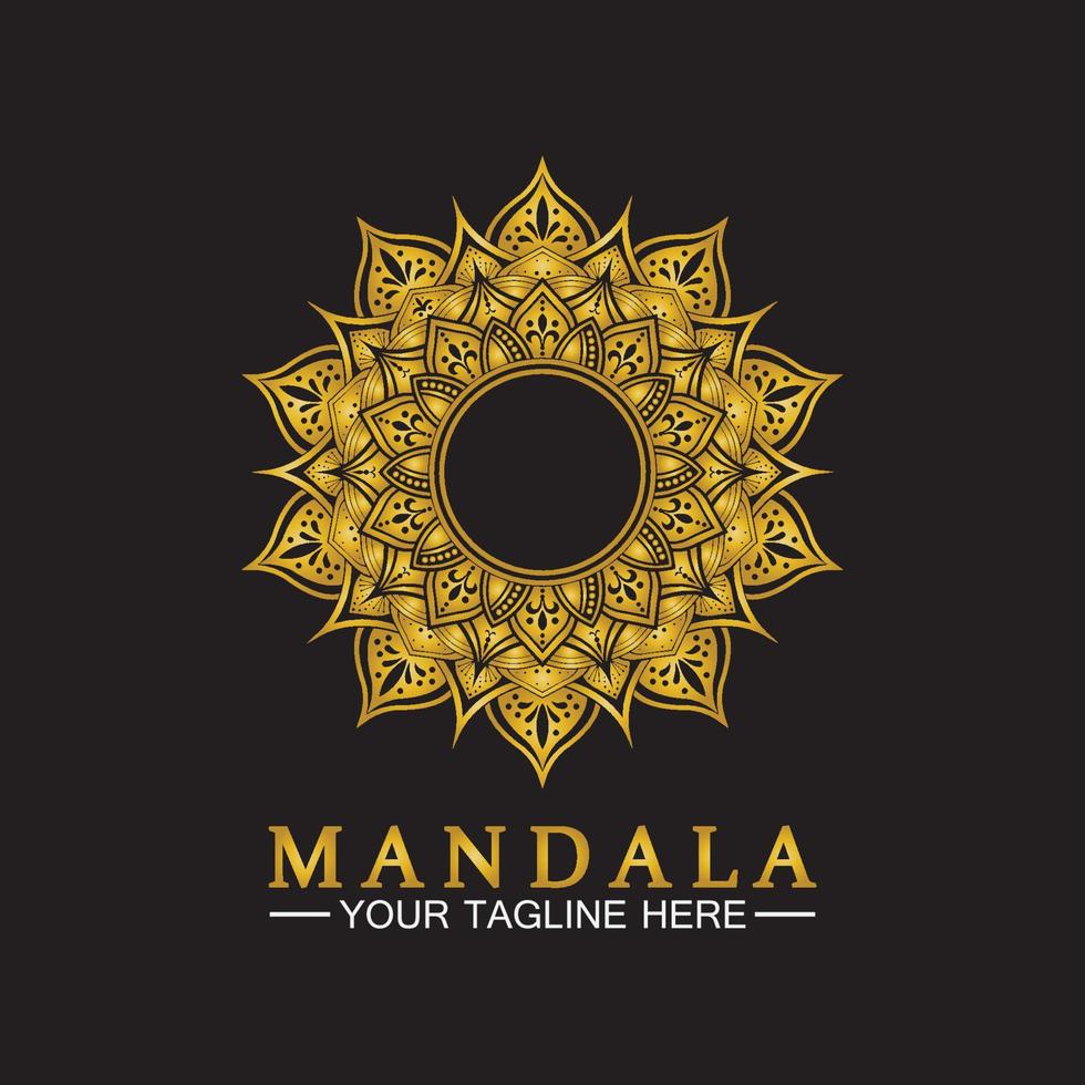 Gold Flower Mandala Vector logo template illustration design