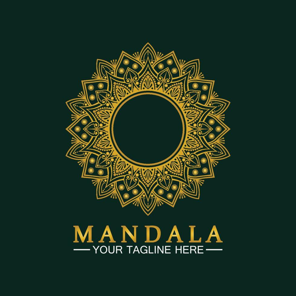 Gold Flower Mandala Vector logo template illustration design