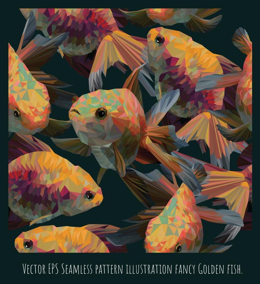 Vector EPS Seamless pattern illustration fancy Golden fish