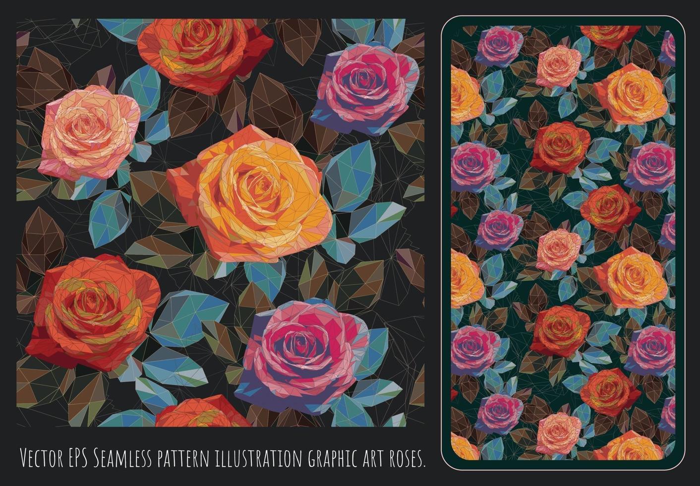 Vector EPS Seamless pattern illustration graphic art roses