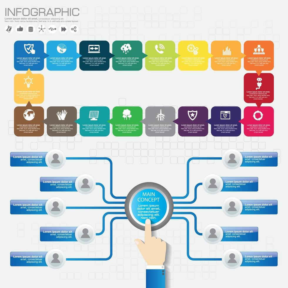 vector de diseño de infografías e iconos de marketing