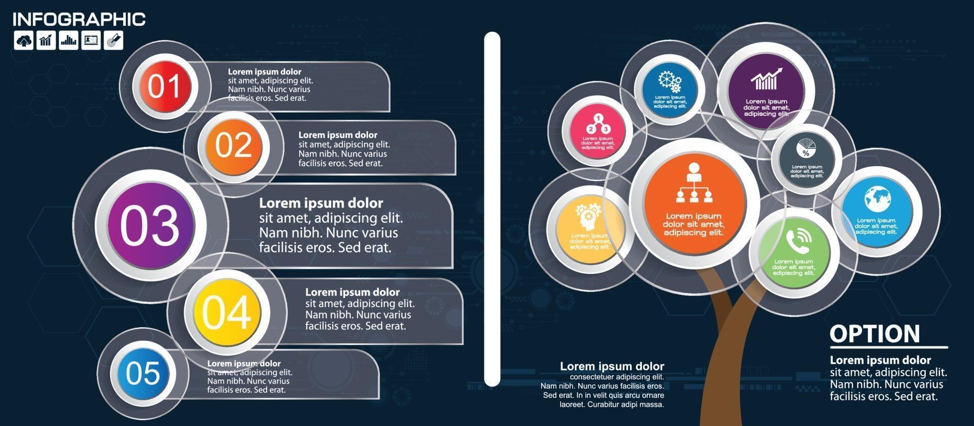 vector de diseño de infografías e iconos de marketing