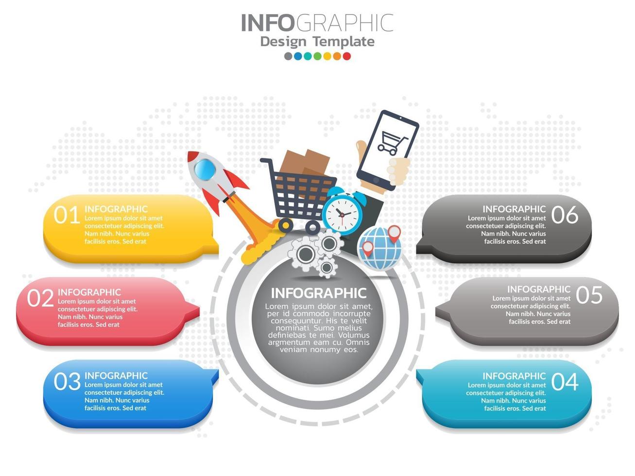 Business process chart infographics Isometric 3d vector