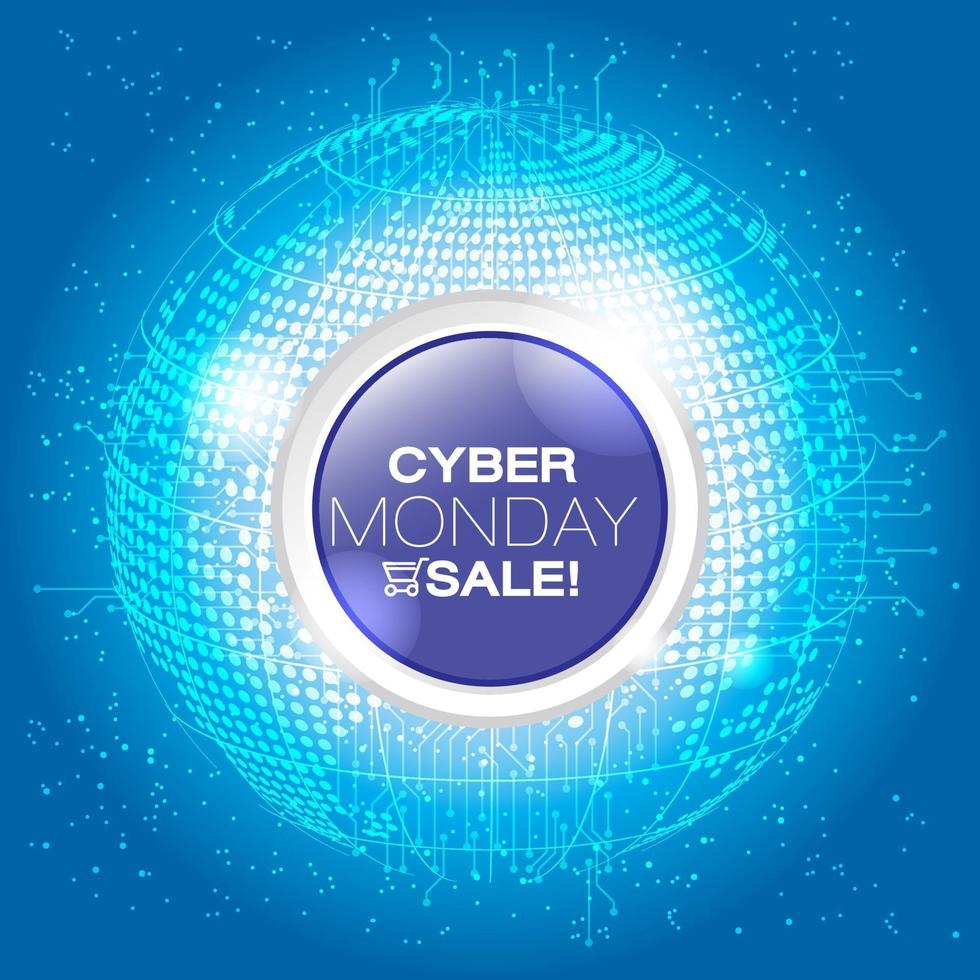 Cyber monday sale. Vector promotional banner