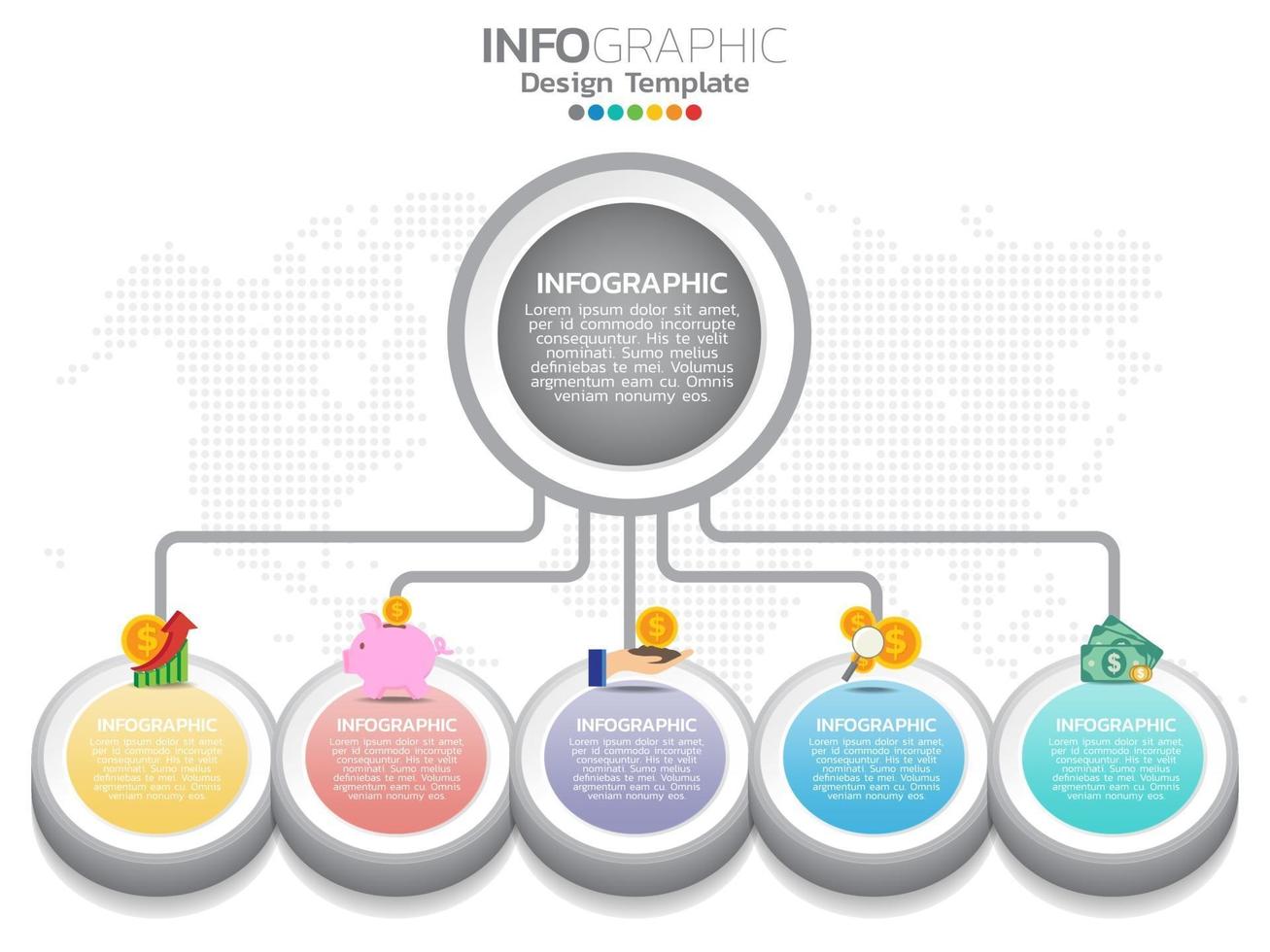 gráfico de proceso de negocio infografía isométrica 3d vector