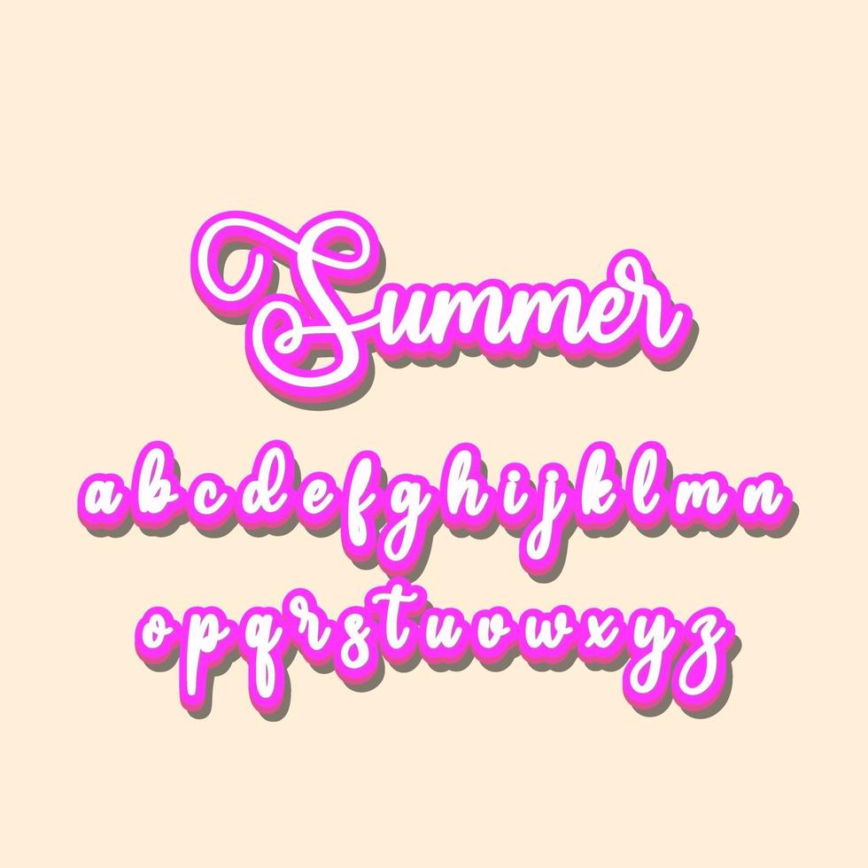 summer font alphabet vector
