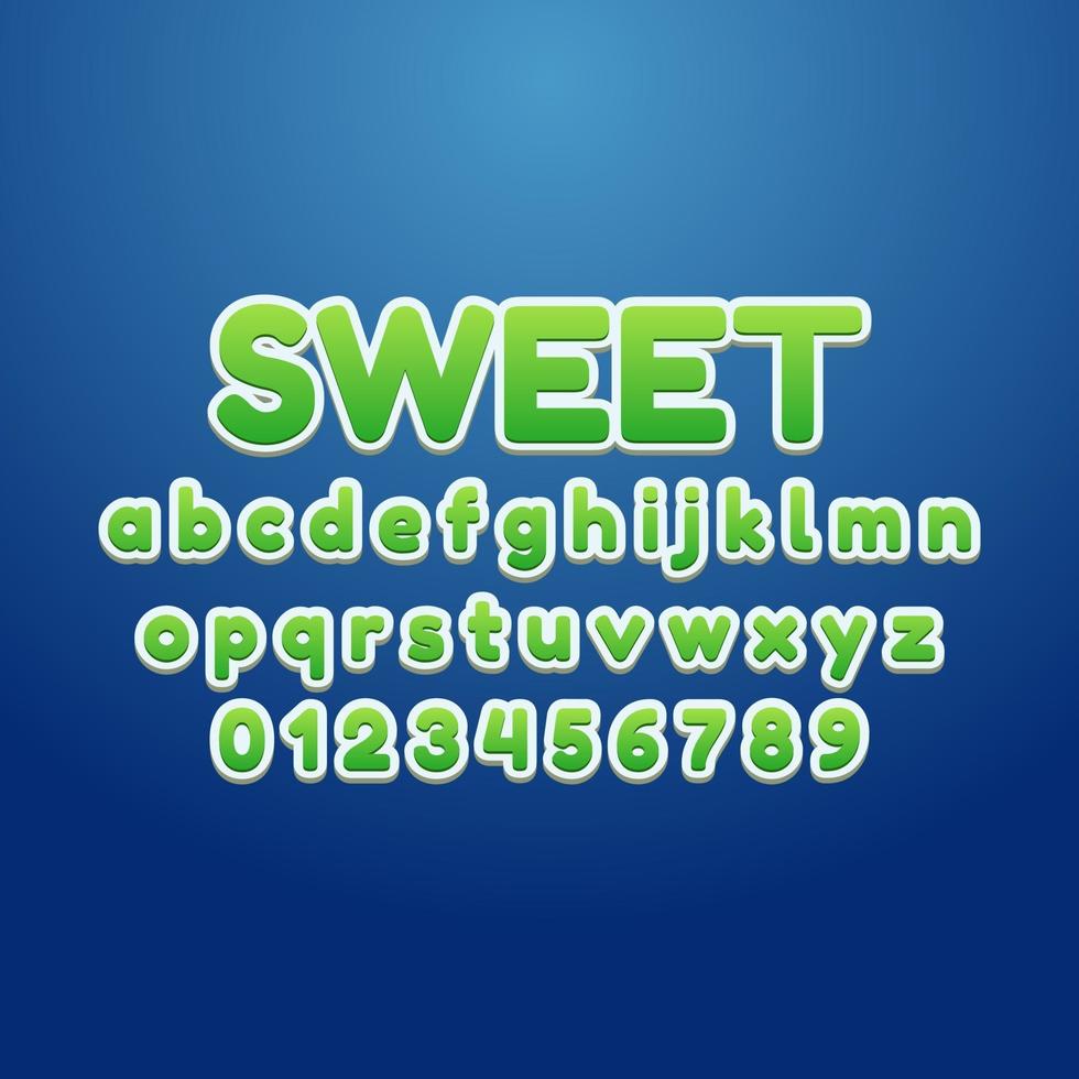 sweet font alphabet vector