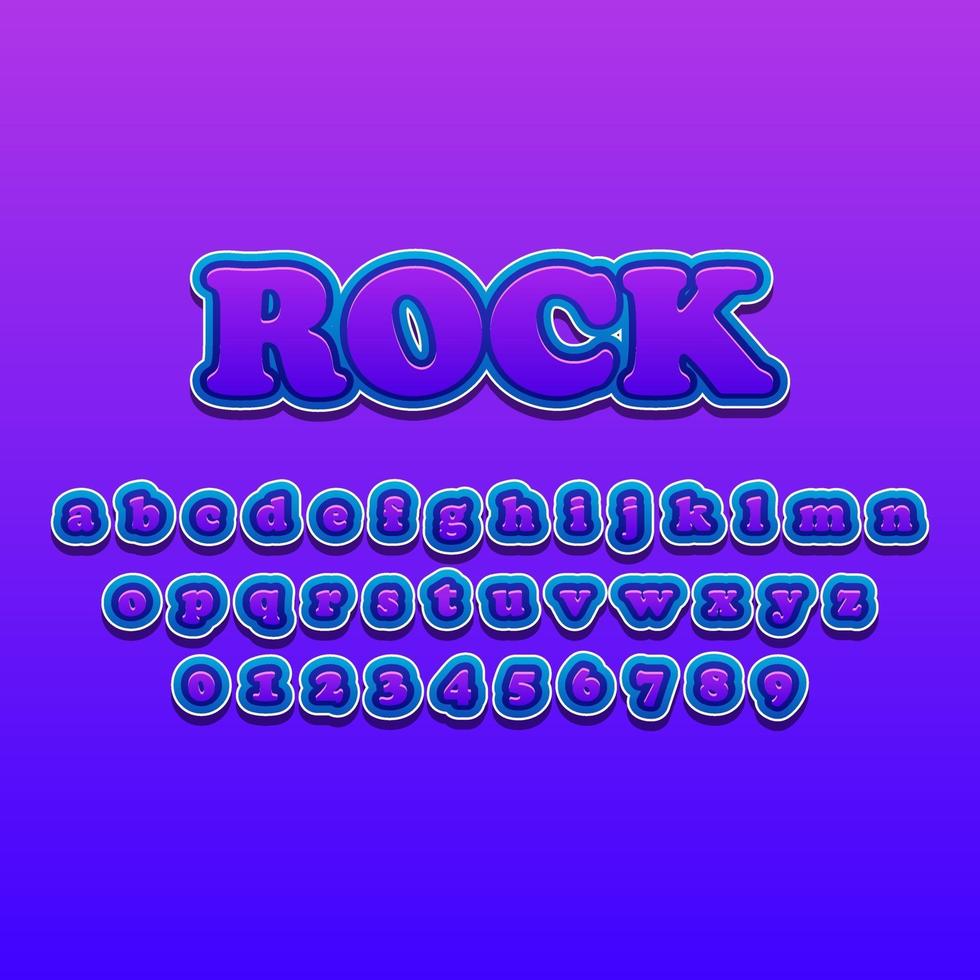 rock font alphabet vector