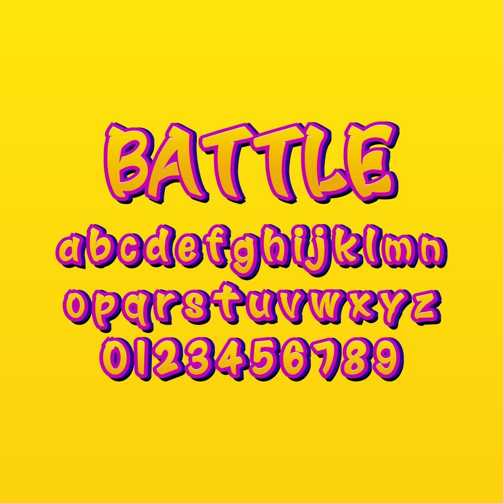 battle font alphabet vector
