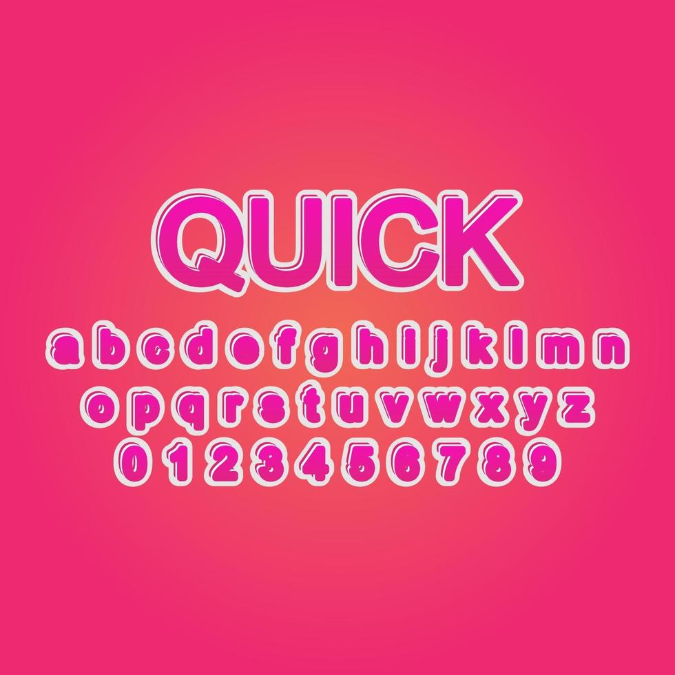 quick font alphabet vector