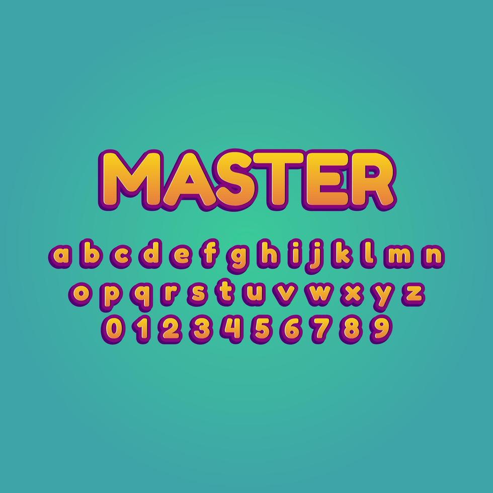 master font alphabet vector