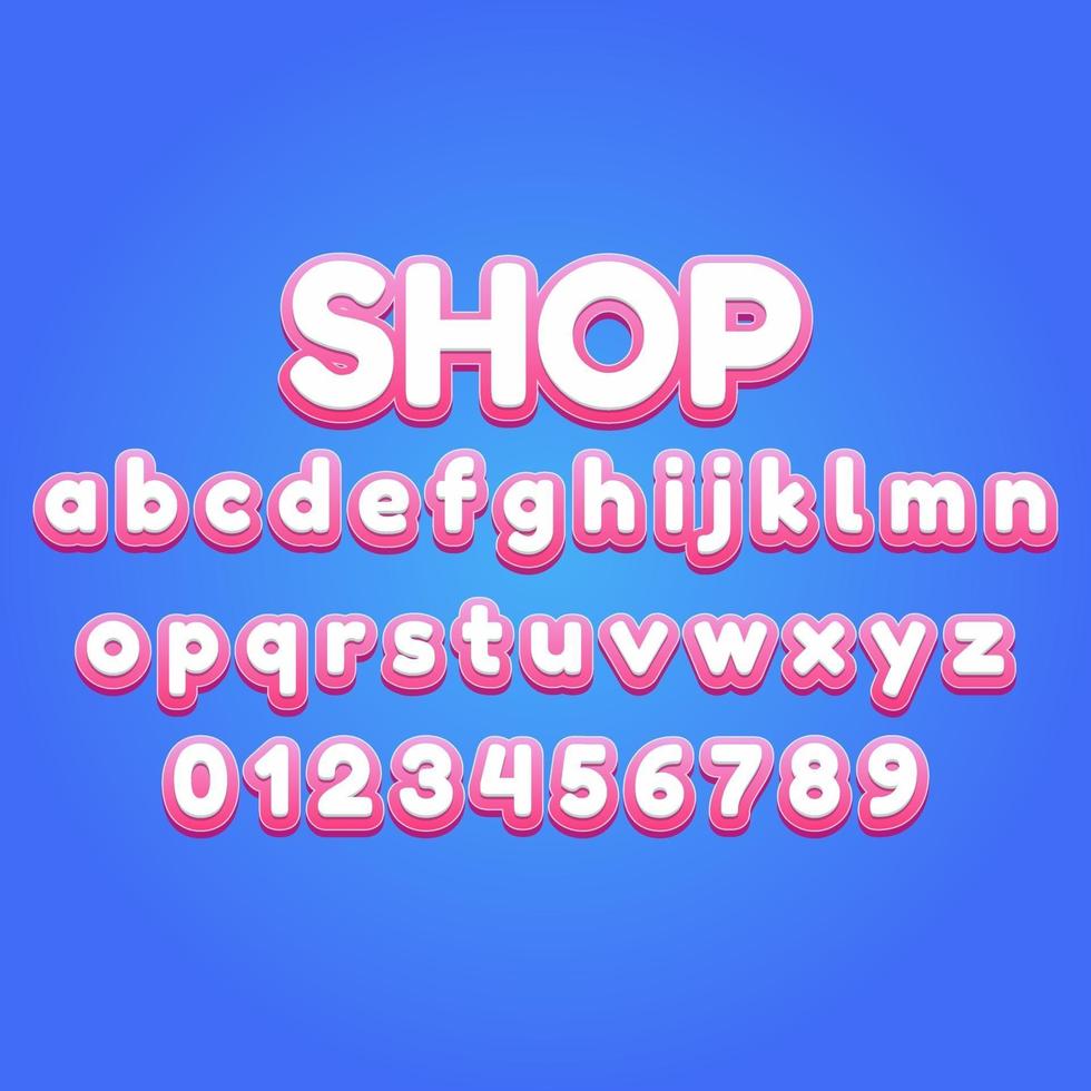 shop font alphabet vector