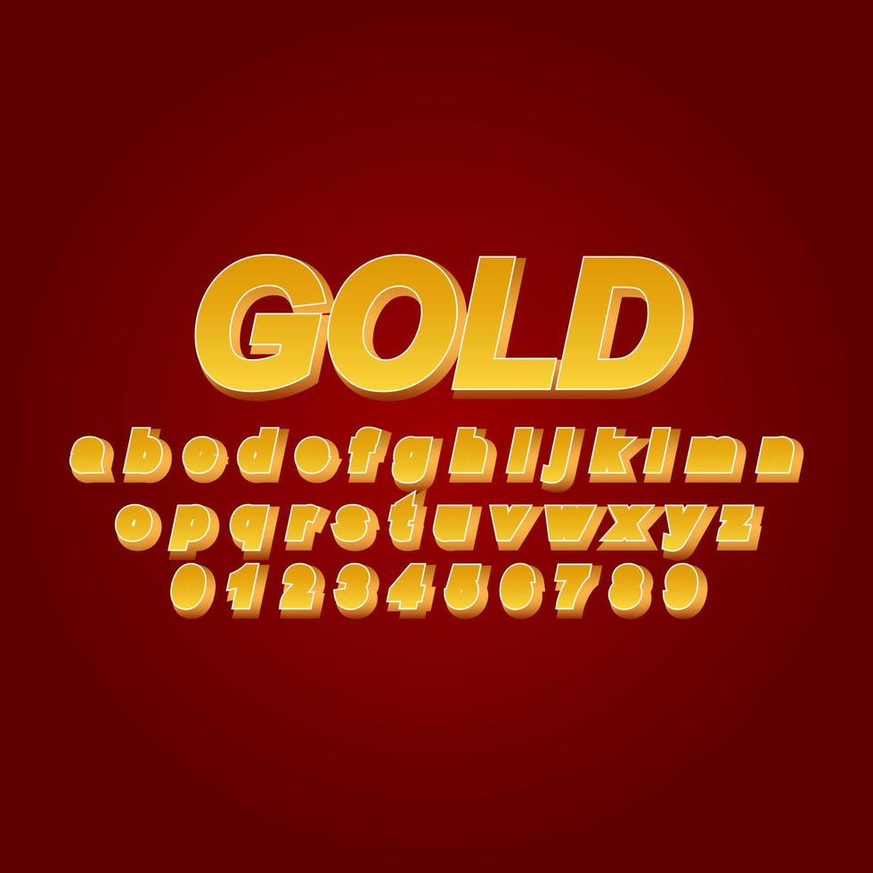 gold font alphabet vector