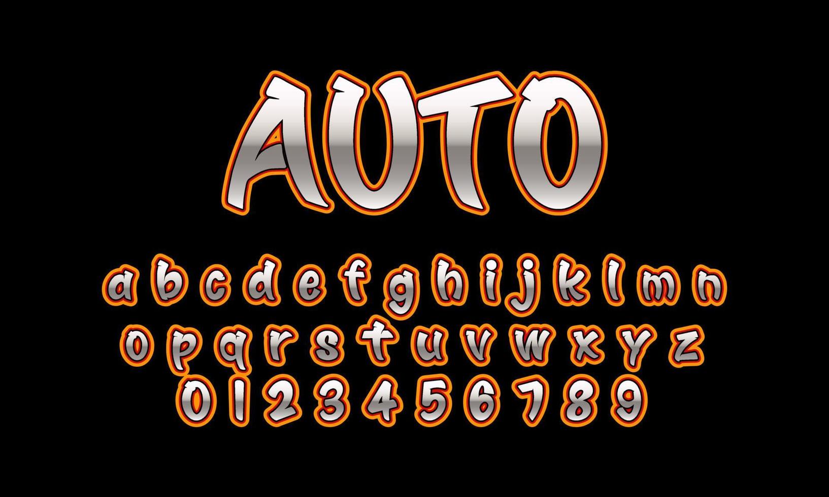 auto font alphabet vector