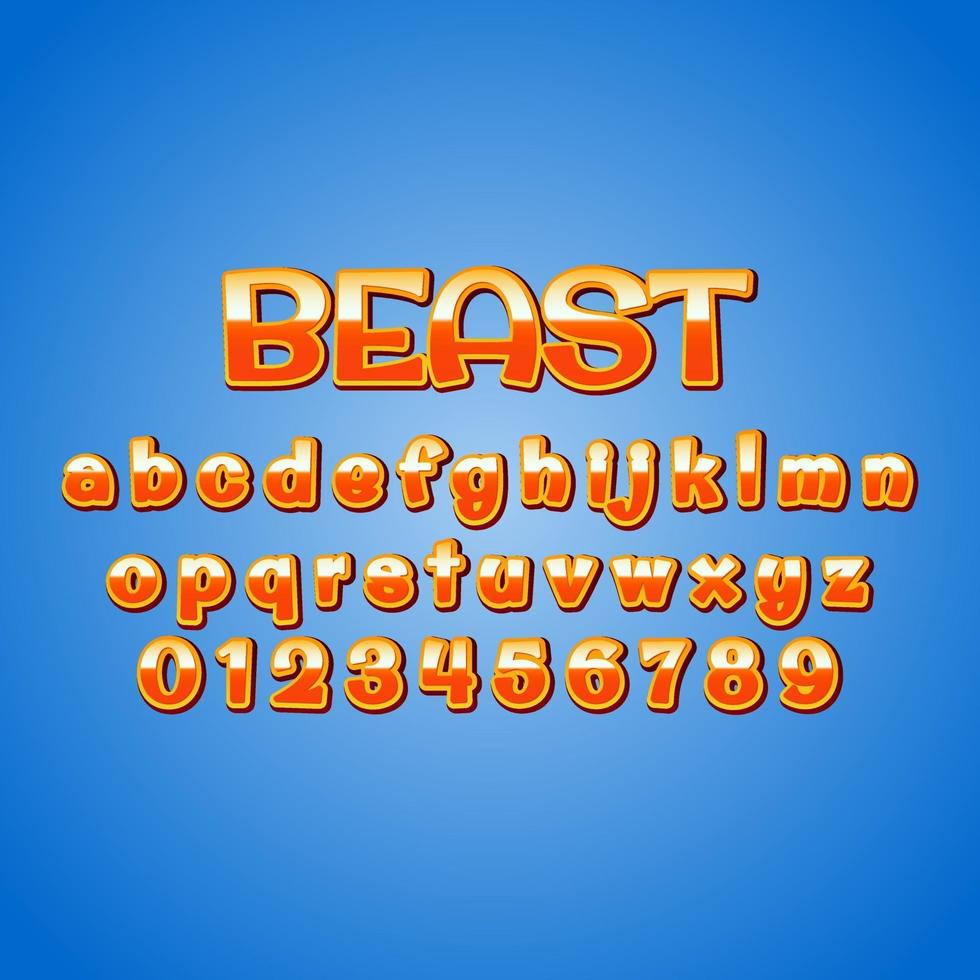 beast font alphabet vector