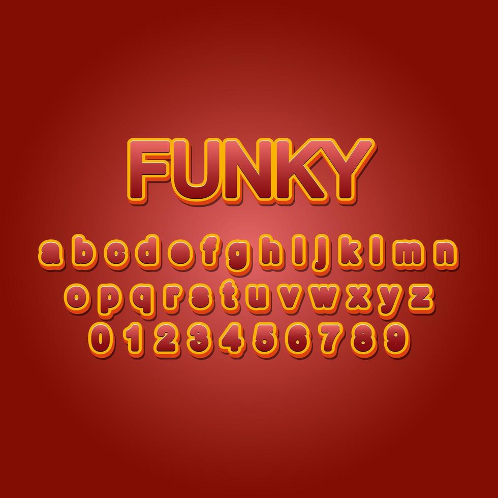 alfabeto fuente funky vector