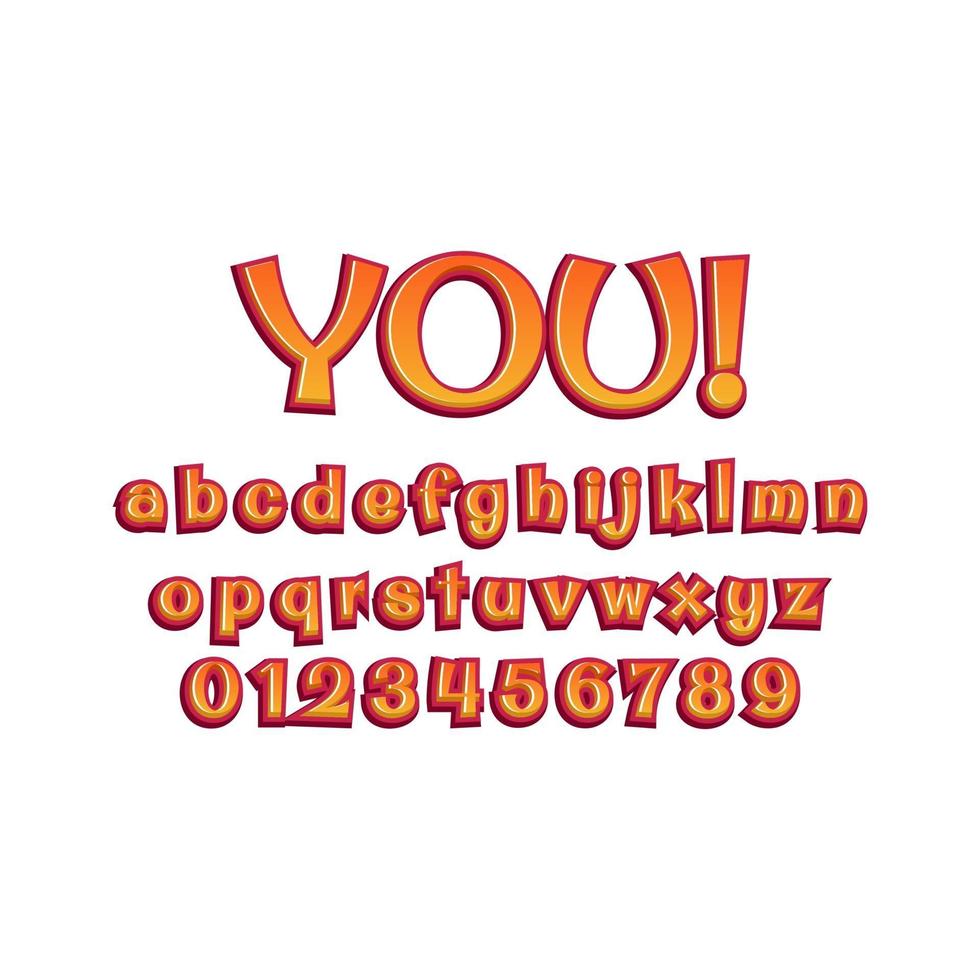 you font alphabet vector