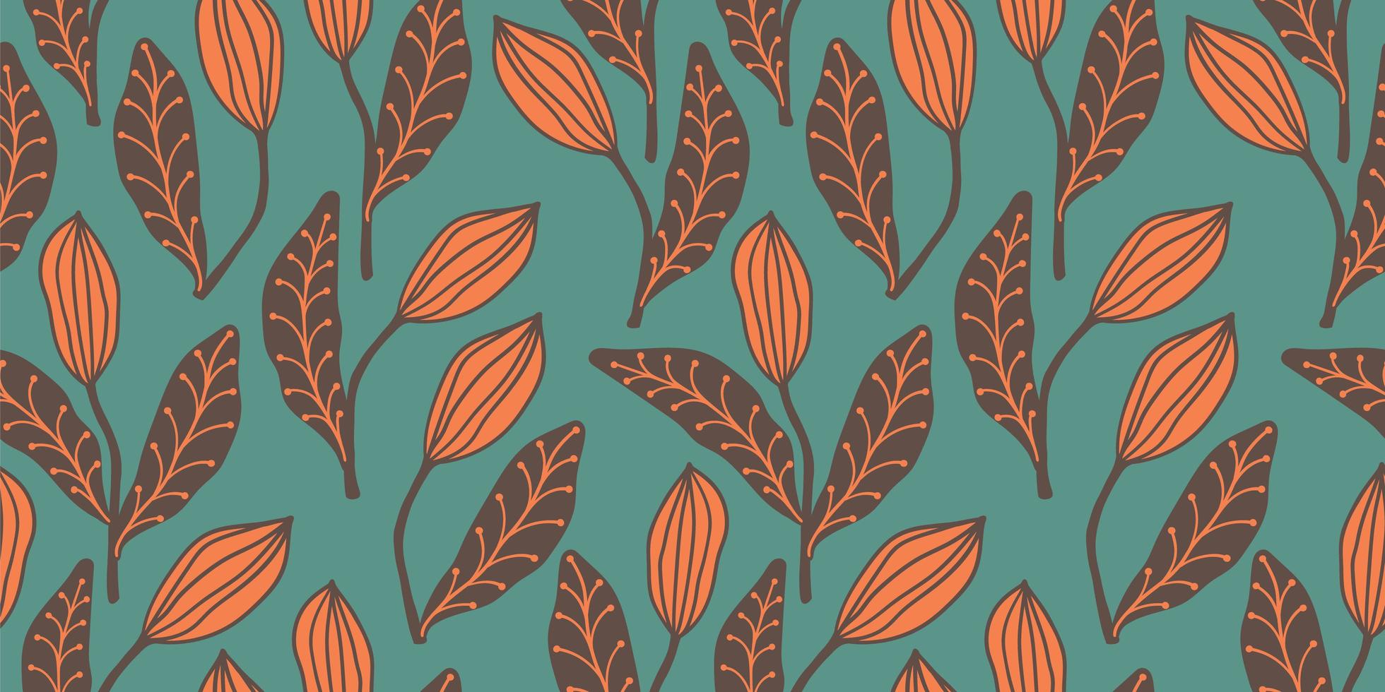 Artistic seamless pattern with abstract leaves. Modern design vector