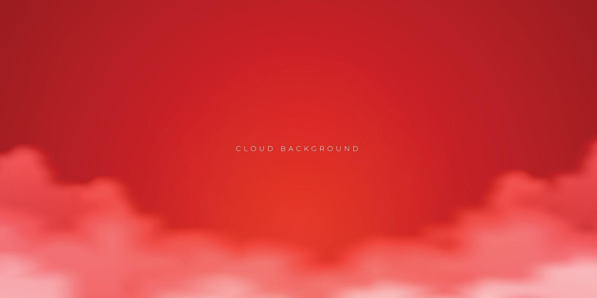 lovely red cloud background design template vector