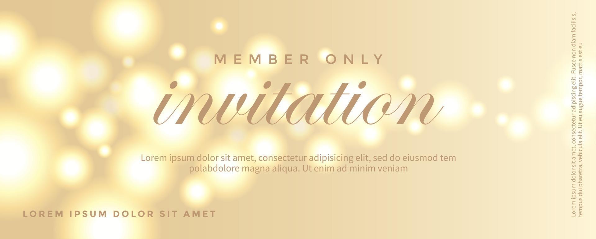 Luxury golden invitation card, Shiny bokeh card background vector