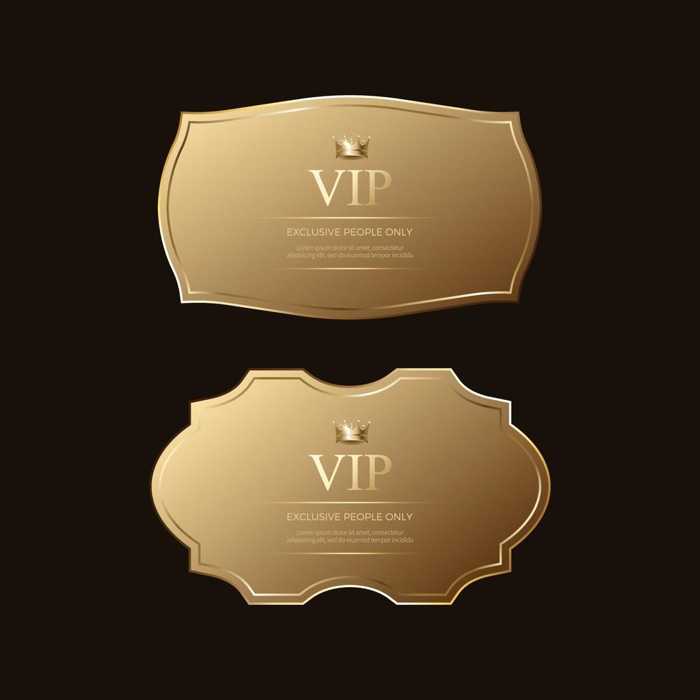 Insignias y etiquetas de oro premium de lujo vector premium