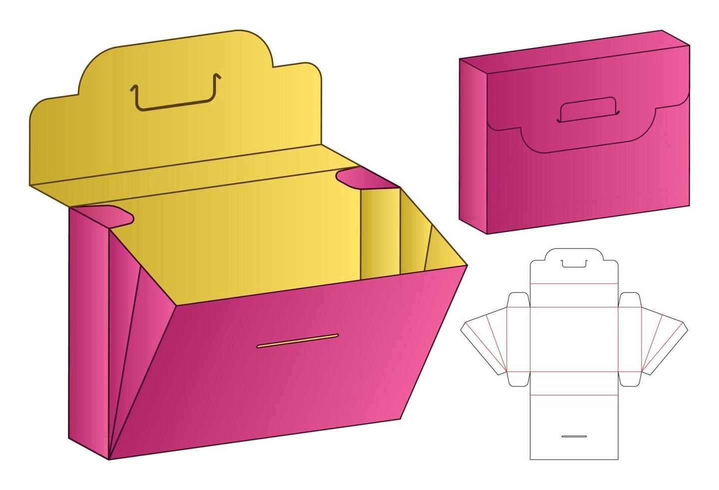 Box packaging die cut template design. 3d mock-up vector