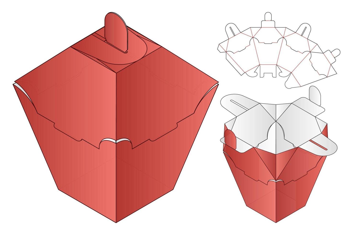 Box packaging die cut template design. 3d mock-up vector