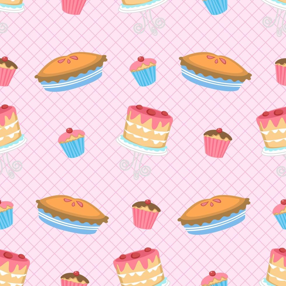 Cakes And Pie Seamless Pattern vector