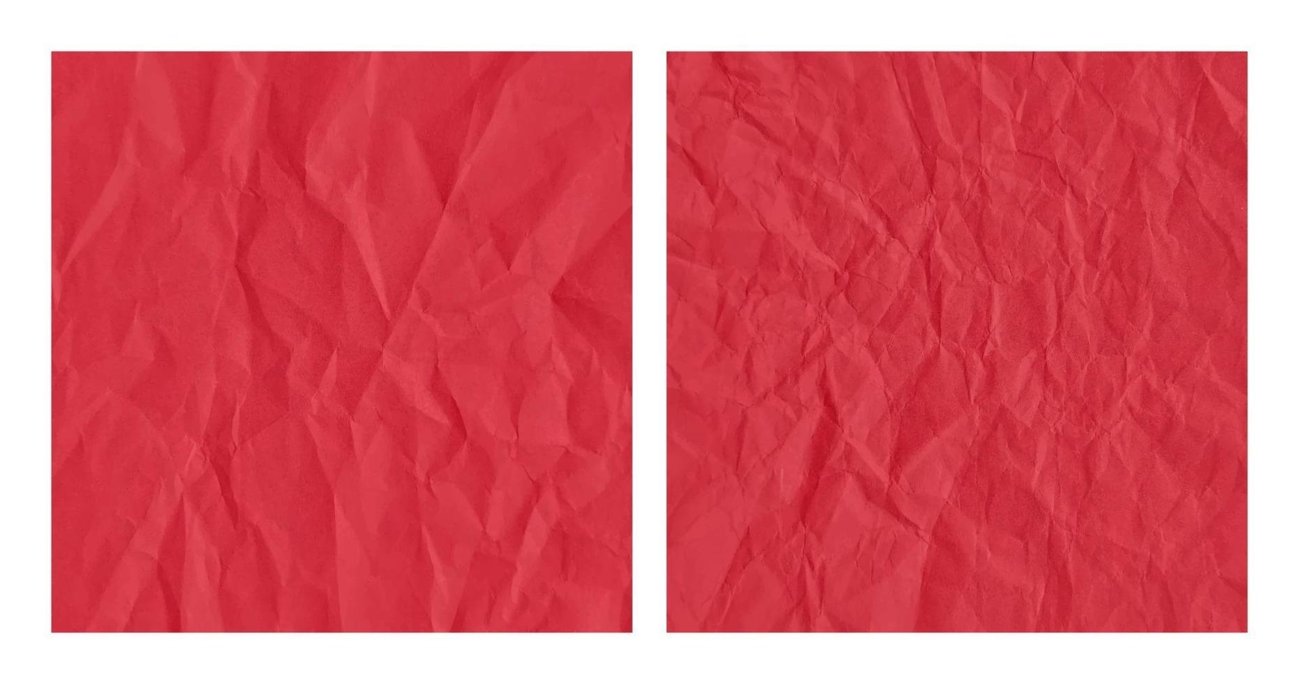 Conjunto de fondo de textura de papel rojo arrugado realista vector