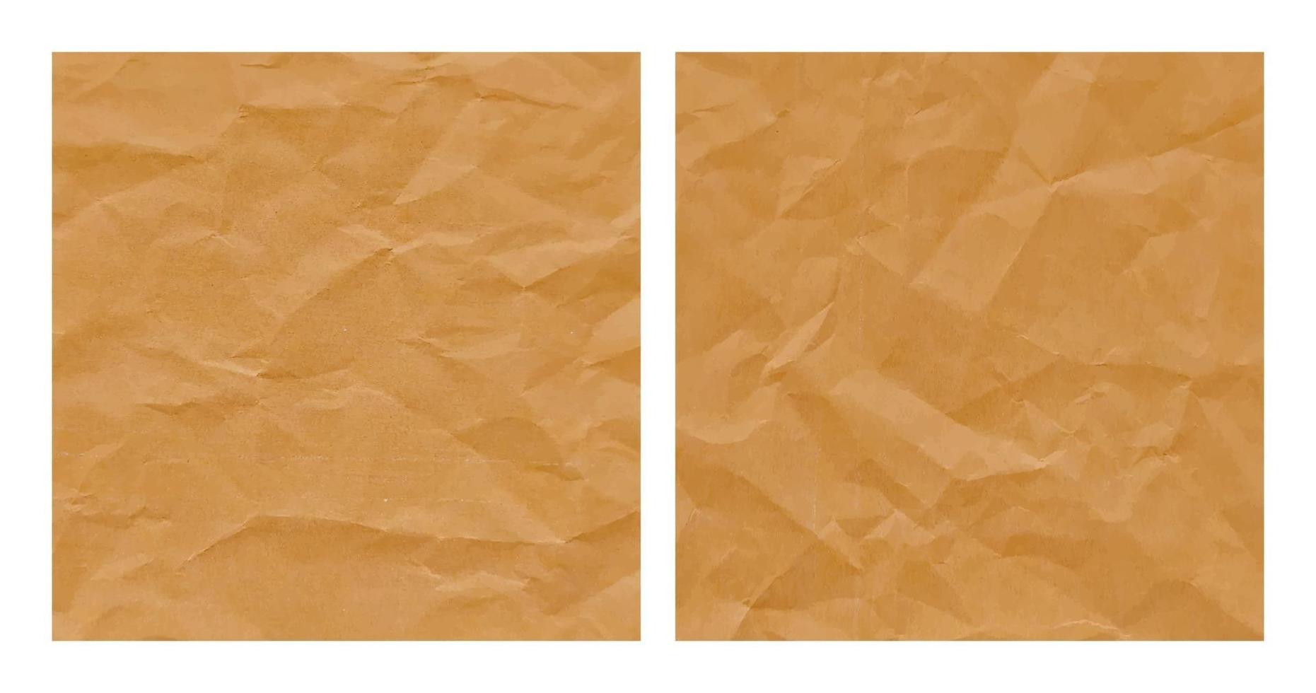 Realistic crumpled purple paper texture background set vector