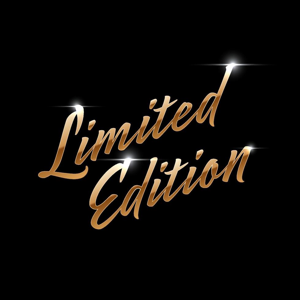 Limited edition gold premium hand lettering vector. vector