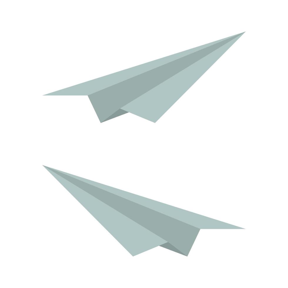 Avión de papel ilustrado sobre fondo blanco. vector