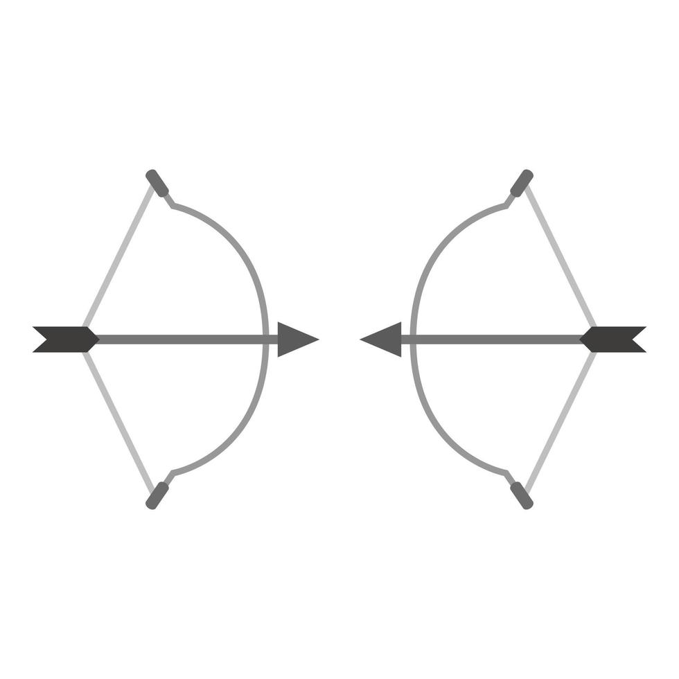 Bow With Arrow Illustrated On White Background vector