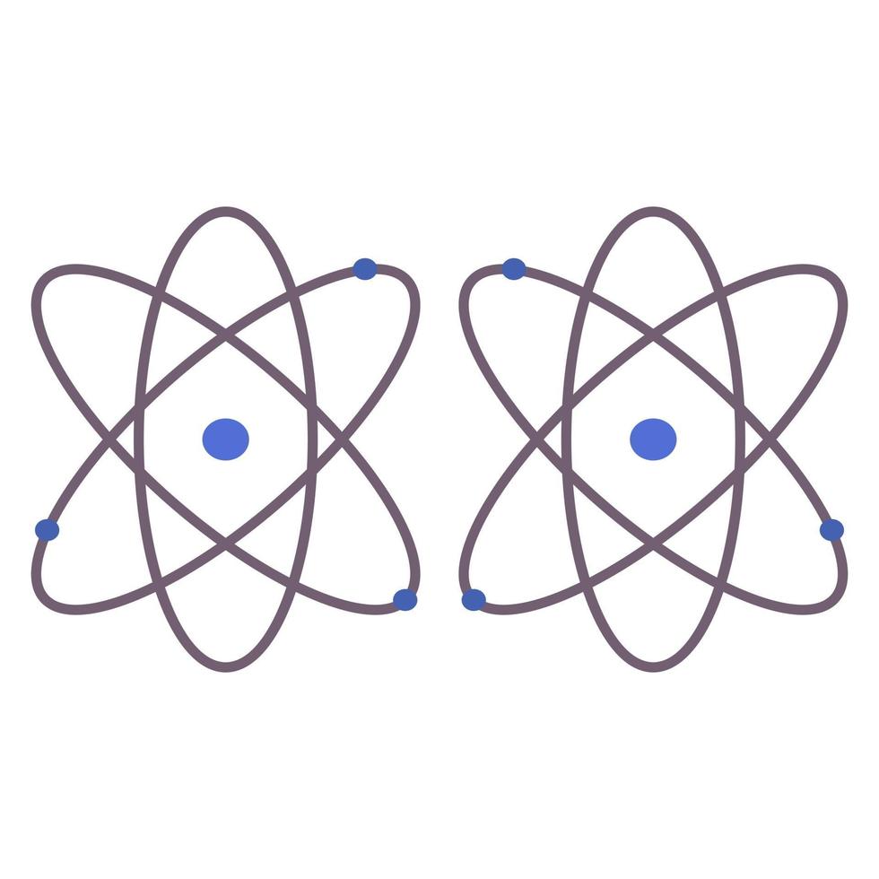 átomo ilustrado sobre fondo blanco vector