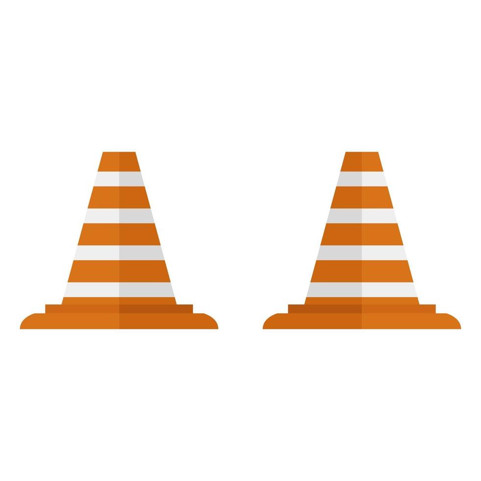 Traffic Cone Illustrated On White Background vector
