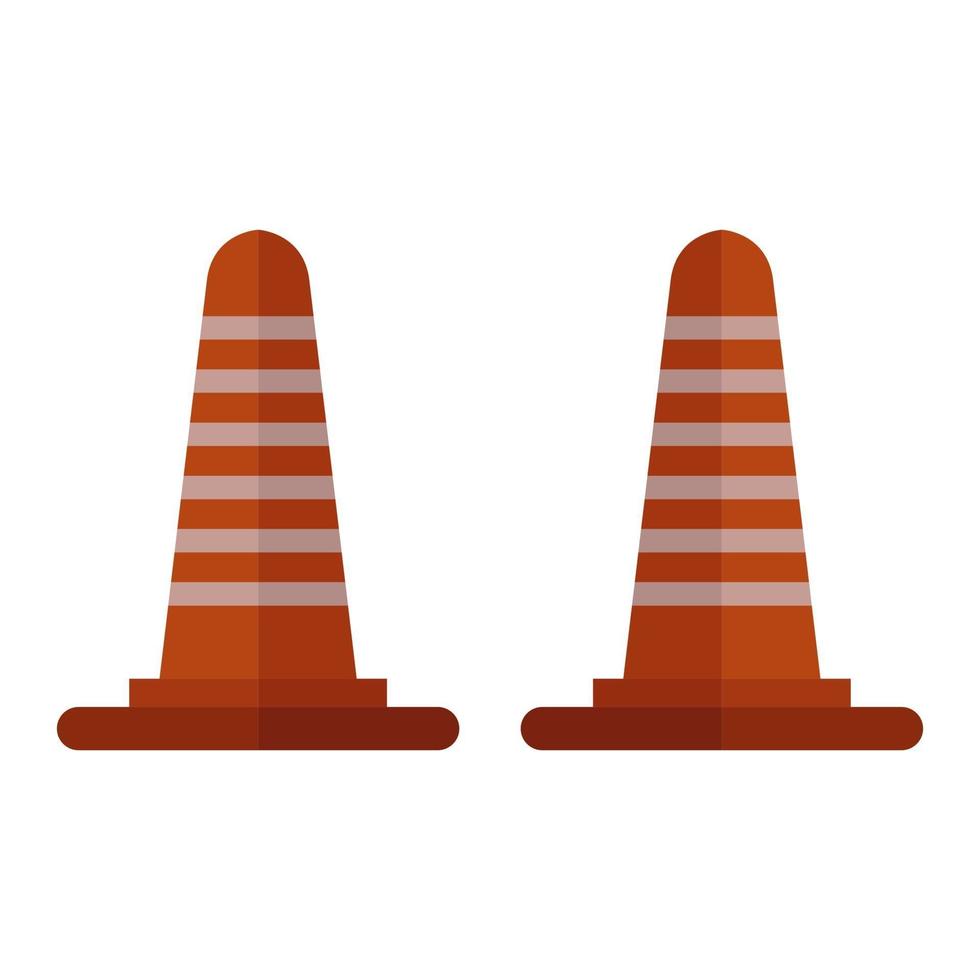 Traffic Cone Illustrated On White Background vector